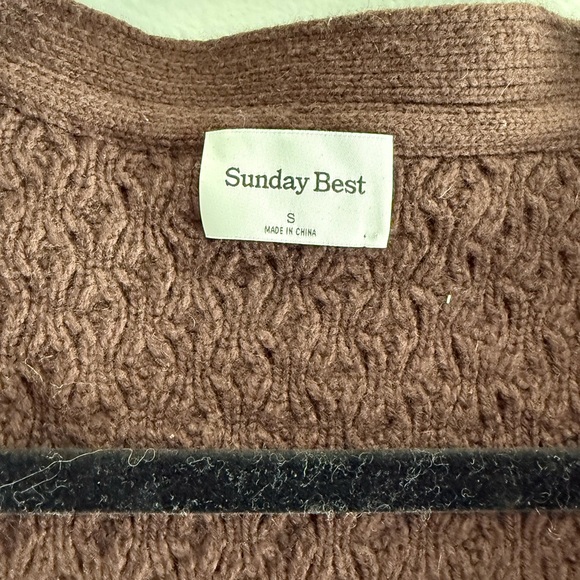 Brown Cable Knit Cardigan - Picture 2 of 3